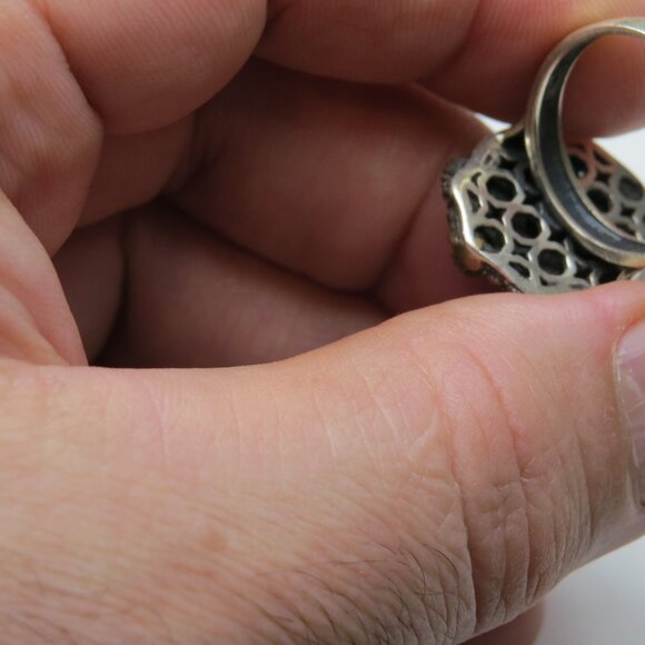 *925 Sterling Silver Diamond Emerlad Ruby Ring - Picture 3 of 3